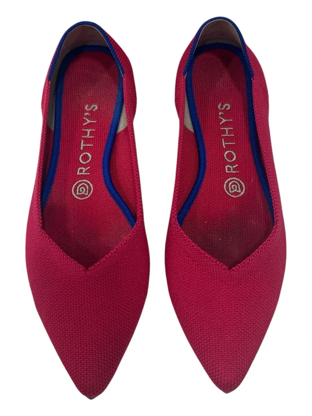 Rothy’s Fuchsia Pointed Toe Knit Flats Women’s Size 8